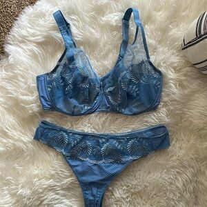 Simone Perele Full Coverage plunge bra 38E/38DD and Tanga (thong) Large (4)